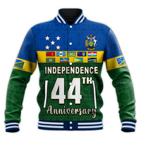 (Custom Text and Number) Solomon Islands National Day Baseball Jacket Independence Day Tapa Pattern LT13 - Polynesian Pride