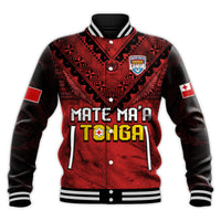 Tonga Rugby MMT Baseball Jacket Ngatu Mate Maa Tonga Grunge LT13 - Polynesian Pride