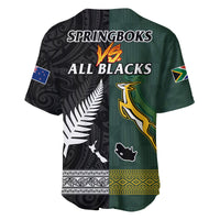 (Custom Text and Number) South Africa Protea and New Zealand Fern Baseball Jersey Rugby Go Springboks vs All Black LT13 - Polynesian Pride