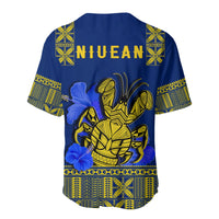 Niue Baseball Jersey Happy Constitution Day Niuean Hiapo Crab With Map LT14 - Polynesian Pride