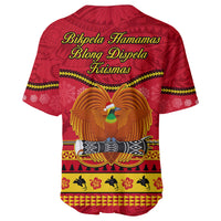 Papua New Guinea Christmas Baseball Jersey Bird Of Paradise Bikpela Hamamas Blong Dispela Krismas LT14 - Polynesian Pride