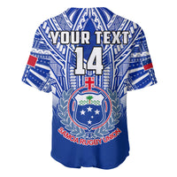 (Custom Text And Number) Samoa Rugby Baseball Jersey Manu Samoa 7s Ginger Blue Polynesian LT14 - Polynesian Pride