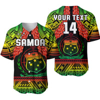 (Custom Text And Number) Samoa Rugby Baseball Jersey Teuila Torch Ginger Gradient Style LT14 Black - Polynesian Pride