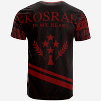 Kosrae State T Shirt In My Heart Style Red Polynesian Patterns - Polynesian Pride
