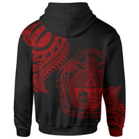 Nauru Custom Zip Hoodie Nauru Tatau Red Patterns - Polynesian Pride