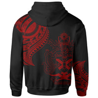 Solomon Islands Zip Hoodie Solomon Islands Tatau Red Patterns - Polynesian Pride