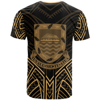 Tuvalu T Shirt Tuvaluan Seal Tribal Gold Color Patterns - Polynesian Pride