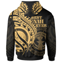Northern Mariana Islands Zip Hoodie Gold Polynesian Patterns Best CNMI Ever - Polynesian Pride
