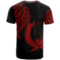 Pohnpei State T Shirt Pohnpei State Tatau Red Patterns With Coat Of Arms - Polynesian Pride