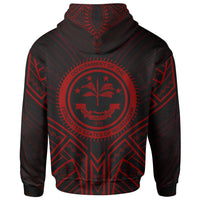 Federated States of Micronesia Hoodie Federated States of Micronesia Seal Red Tribal Patterns - Polynesian Pride