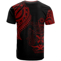 Solomon Islands Custom T Shirt Solomon Islands Tatau Red Patterns - Polynesian Pride