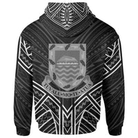Tuvalu Zip Hoodie Tuvalu Seal Black Tribal Patterns - Polynesian Pride