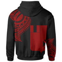 Wallis and Futuna Custom Zip Hoodie Wallis and Futuna Tatau Red Patterns - Polynesian Pride