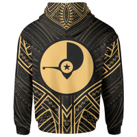 Yap State Zip Hoodie Yap State Seal Gold Tribal Patterns - Polynesian Pride