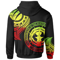 Northern Mariana Islands Zip Hoodie Northern Mariana Islands Tatau Reggae Patterns - Polynesian Pride