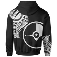 Yap State Zip Hoodie Yap State Tatau White Patterns - Polynesian Pride