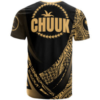 Chuuk State T Shirt Gold Polynesian Patterns Sport Style - Polynesian Pride