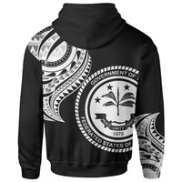 Federated States of Micronesia Hoodie Federated States of Micronesia Tatau White Patterns With Coat ofrms - Polynesian Pride