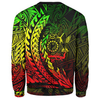 Cook Islands Sweatshirt - Wings Style Reggae Color - Polynesian Pride