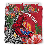 (Custom Personalised) Tahiti Islands Bedding Set Polynesian Shark Mix Tropical Flowers LT14 - Polynesian Pride