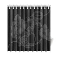 Anchor Gray Poly Tribal Shower Curtain - Polynesian Pride