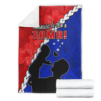 Happy Samoan Fathers Day Premium Blanket Hibiscus Mix Polynesian Pattern LT14 - Polynesian Pride