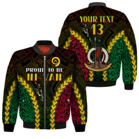 (Custom Text and Number) Vanuatu Indigenous Bomber Jacket Proud To Be Ni - Vanuatu Polynesian Pattern LT13 Unisex Black - Polynesian Pride