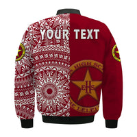 (Custom Personalised) Tonga Eua High School Bomber Jacket Tongan Ngatu Pattern LT14 - Polynesian Pride