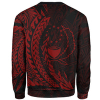 Pohnpei Custom Personalised Sweatshirt - Wings Style Red Color - Polynesian Pride