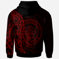 Palau Zip Hoodie Polynesian Pattern Style Red Color - Polynesian Pride