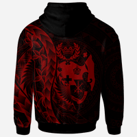 Tonga Zip Hoodie Custom Polynesian Pattern Style Red Color - Polynesian Pride