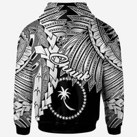 Chuuk Polynesian Zip up Hoodie Tribal Wave Tattoo White - Polynesian Pride