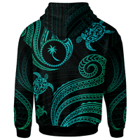Chuuk Custom Zip Hoodie Polynesian Turtle With Pattern - Polynesian Pride