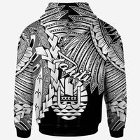 Tahiti Polynesian Hoodie Tribal Wave Tattoo White - Polynesian Pride