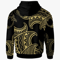 Niue Zip Hoodie Hammerhead Shark Tribal Pattern - Polynesian Pride