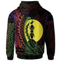 New Caledonia Zip Hoodie Bouloupari Wings Style Flag Color - Polynesian Pride
