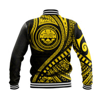 Federated States of Micronesia Independence Day Baseball Jacket Gold Polynesian Wave Style LT9 - Polynesian Pride