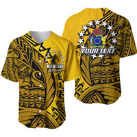 (Custom Personalised)Cook Islands Baseball Jersey Aitutaki Polynesian Style LT6 Unisex Yellow - Polynesian Pride