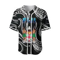 Fiji Coat of Arms Baseball Jersey Polynesian mix Coconut Pattern LT13 - Polynesian Pride
