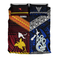 New Zealand And Papua New Guinea Bedding Set Together - Blue LT8 - Polynesian Pride