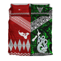 New Zealand And Tonga Bedding Set Together - Green LT8 - Polynesian Pride