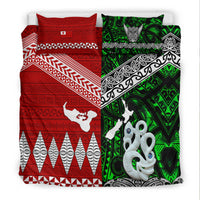 New Zealand And Tonga Bedding Set Together - Green LT8 - Polynesian Pride