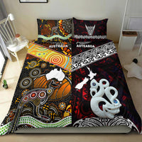 New Zealand Maori Aotearoa And Australia Aboriginal Bedding Set Together - Red LT8 - Polynesian Pride