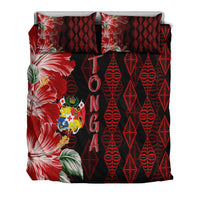 Tonga Bedding Set Diamond Style Mix Hibiscus - Black LT7 - Polynesian Pride