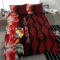 Tonga Bedding Set Diamond Style Mix Hibiscus - Black LT7 - Polynesian Pride