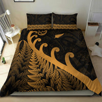 New Zealand Rugby Maori Bedding Set Silver Fern Koru Vibes - Gold LT8 - Polynesian Pride