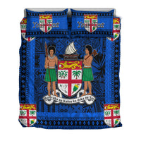 (Custom Personalised) Fiji Bedding Set Blue And Black Style No.1 LT6 - Polynesian Pride
