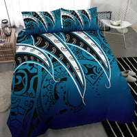 Polynesian Bedding Set - Tropical Leaf Blue Gradient Style - Polynesian Pride