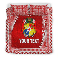 (Custom Personalised) Tonga Coat Of Arms Bedding Set Simplified Version - Red LT8 - Polynesian Pride