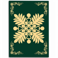 Hawaiian Quilt Maui Plant And Hibiscus Pattern Area Rug - Beige Sacramento - AH Beige - Polynesian Pride